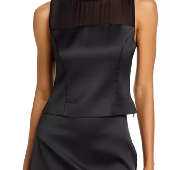 NEW French Connection Illusion Neck Black Top Size 6 - Picture 2 of 12